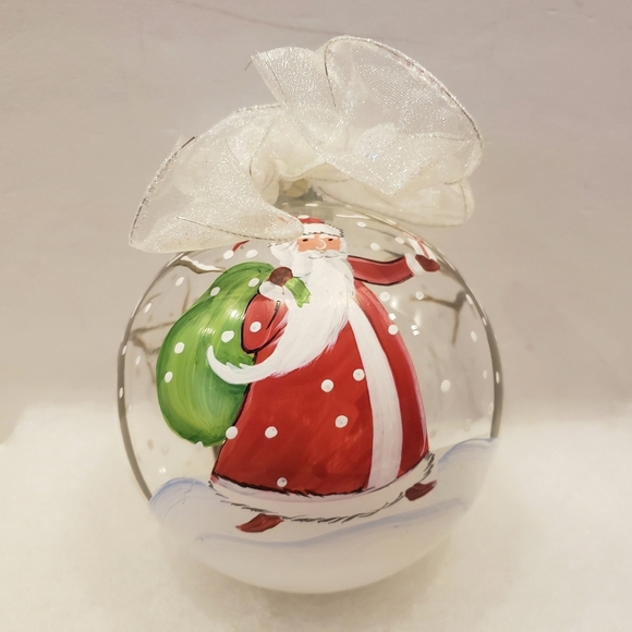 Christmas Other - Large Hand Painted Glass Christmas Ornament